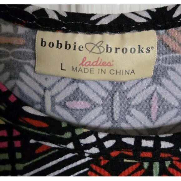 Bobbie Brooks Ladies Dress Juniors Size Large L Soft Comfy Aztec Geometrical Red - Picture 6 of 9